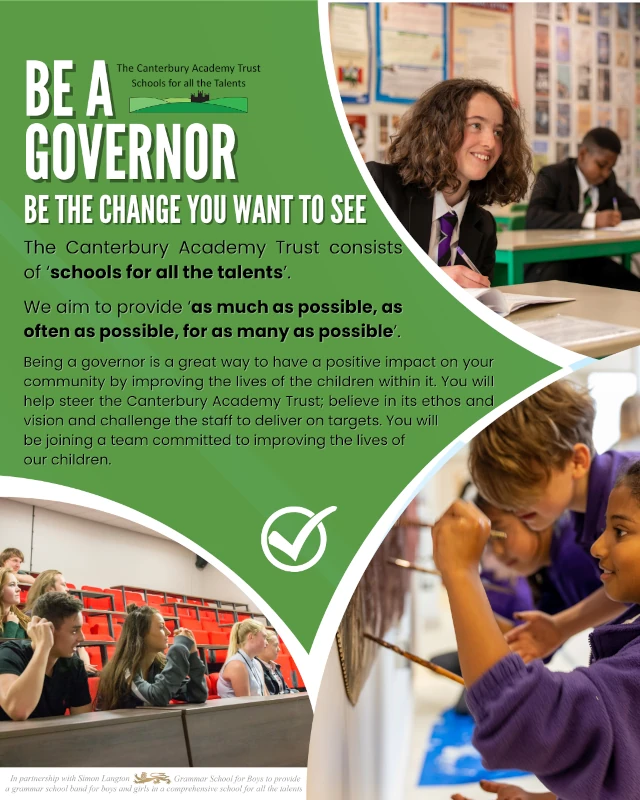 Details of how to become a governor of The Canterbury Academy Trust part 1 of 2