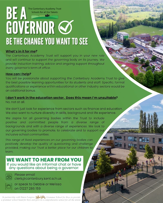 Details of how to become a governor of The Canterbury Academy Trust part 2 of 2