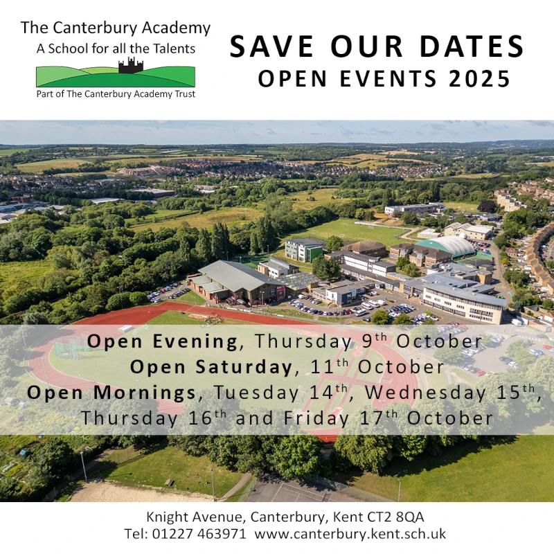 Open Events 2025 for admission to Year 7 - Save the dates 