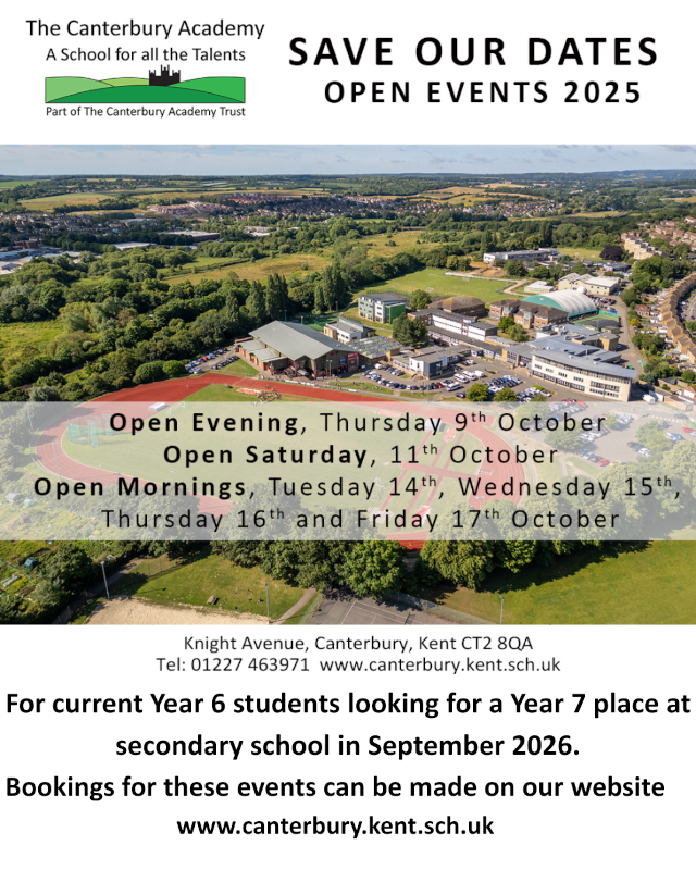 Year 6 Open Events 2025 for Admissions to Year 7