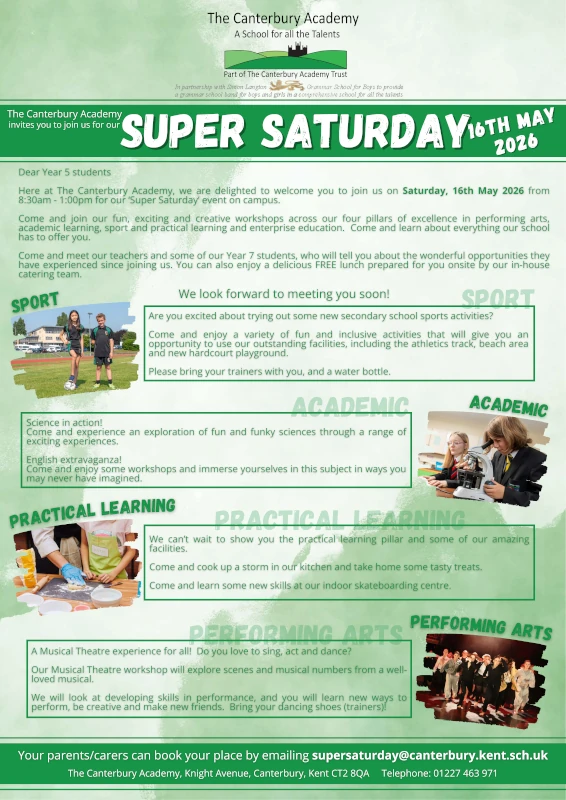 2026 SUPER SATURDAY flyer (r) Super Saturday 16 May 2026